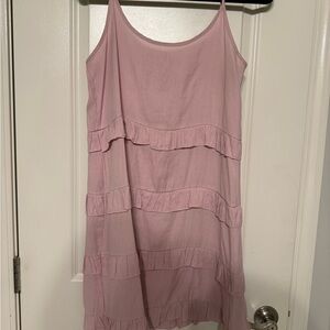 Lightweight pink dress with ruffle details